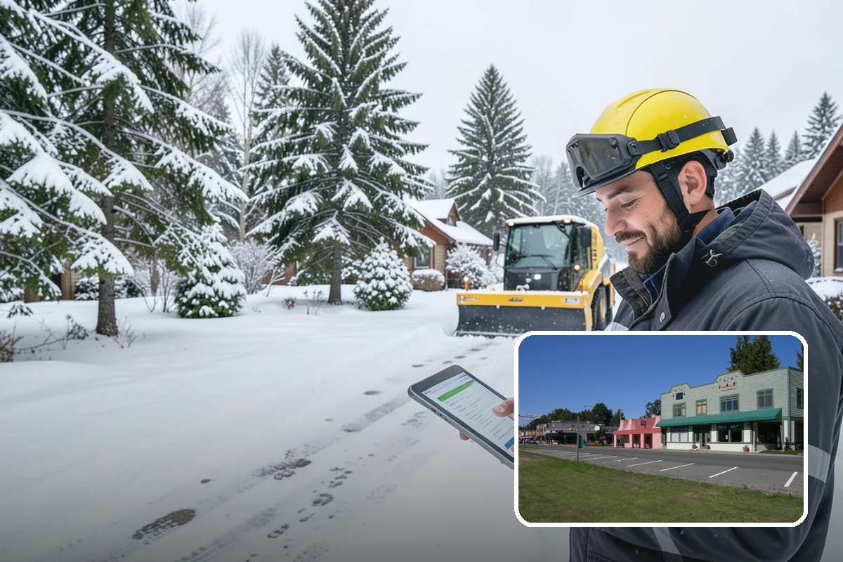 Fitness Center Parking Lot Snow Removal in Snoqualmie, King County, WA - Members reach the door safely for pre-dawn and evening workouts