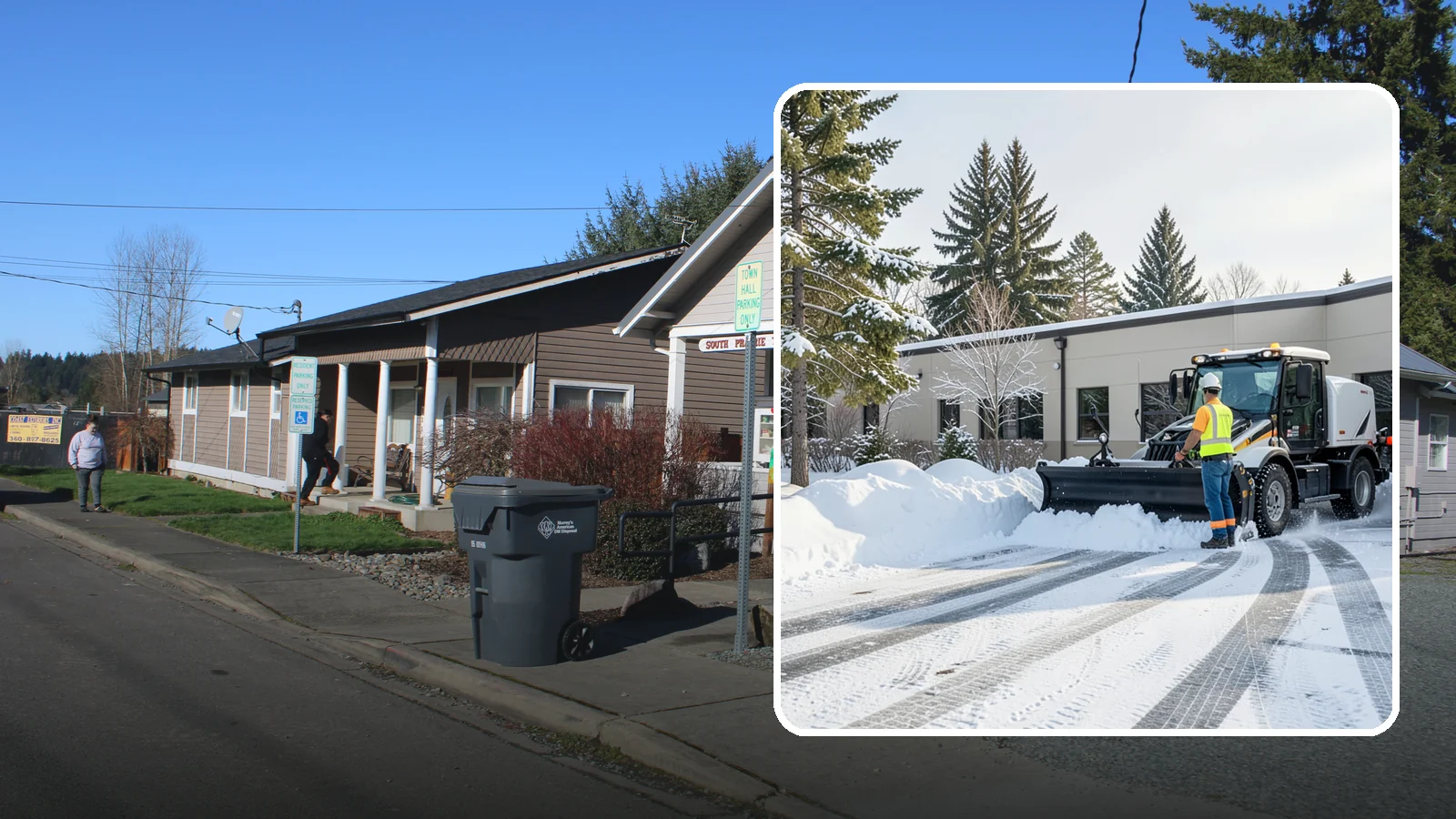 Fitness Center Parking Lot Snow Removal in South Prairie, Pierce County, WA - We clear fitness center lots before dawn so Western Washington members can work out safely through winter.