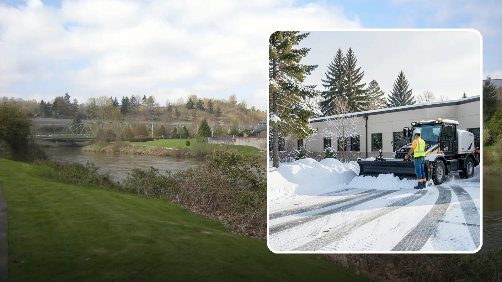 Fitness Center Parking Lot Snow Removal in Tukwila, King County, WA - We clear fitness center lots before dawn so Western Washington members can work out safely through winter.