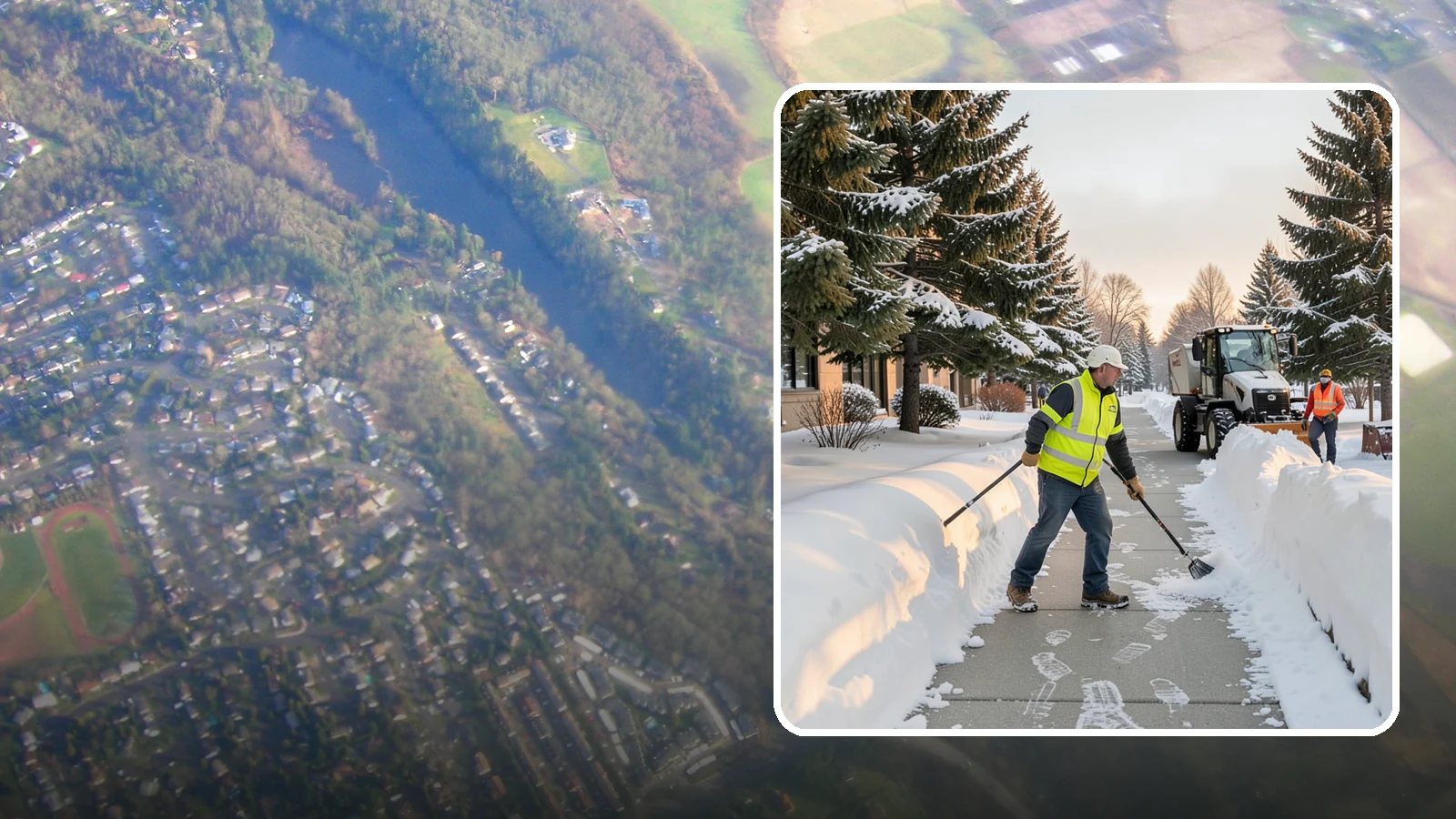 Fitness Center Sidewalk Clearing in Algona, King County, WA - Early-hours entrance sidewalk clearing for Western Washington fitness centers, keeping the walk safe for members arriving before...