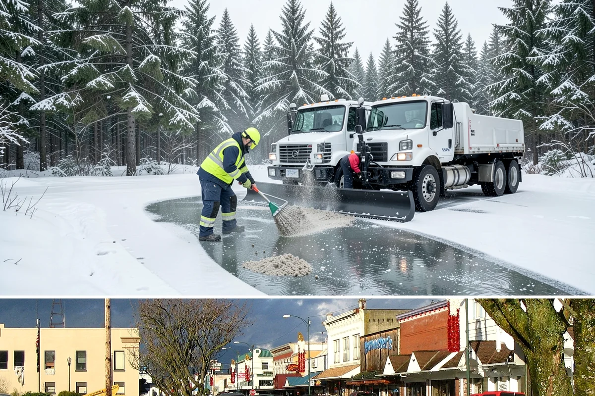 Fitness Center Sidewalk Clearing in Arlington, Snohomish County, WA - Fitness center demand peaks from December through February, when pre-dawn arrivals meet the coldest, most glazed walks of the day.