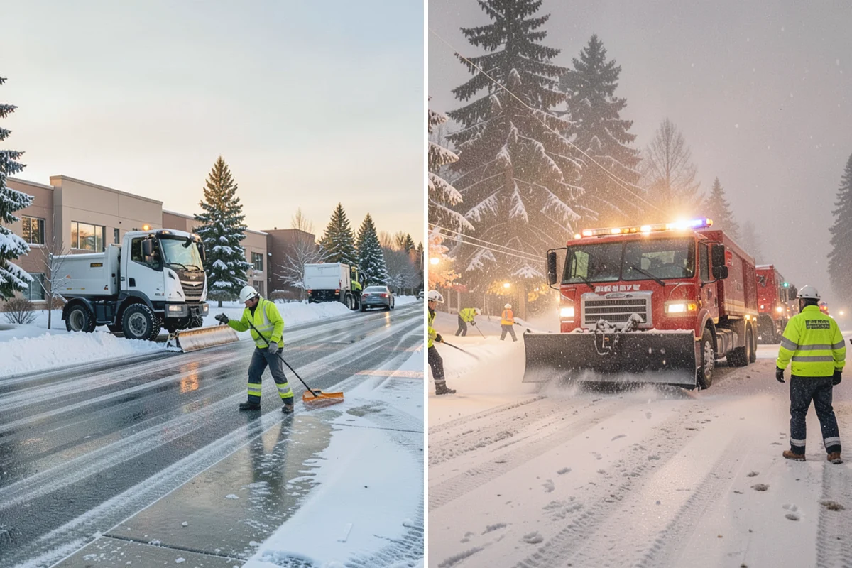 Fitness Center Sidewalk Clearing in Beaux Arts Village, King County, WA - Clear the entrance and approach before the earliest opening