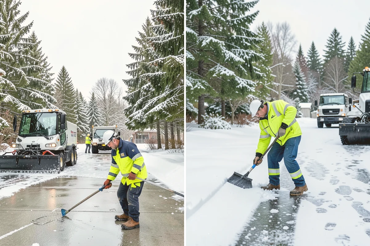 Fitness Center Sidewalk Clearing in Bellevue, King County, WA - Clear the entrance and approach before the earliest opening