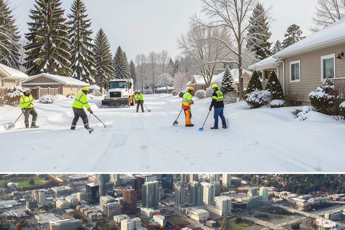 Fitness Center Sidewalk Clearing in Bellevue, King County, WA - Fitness center demand peaks from December through February, when pre-dawn arrivals meet the coldest, most glazed walks of the day.