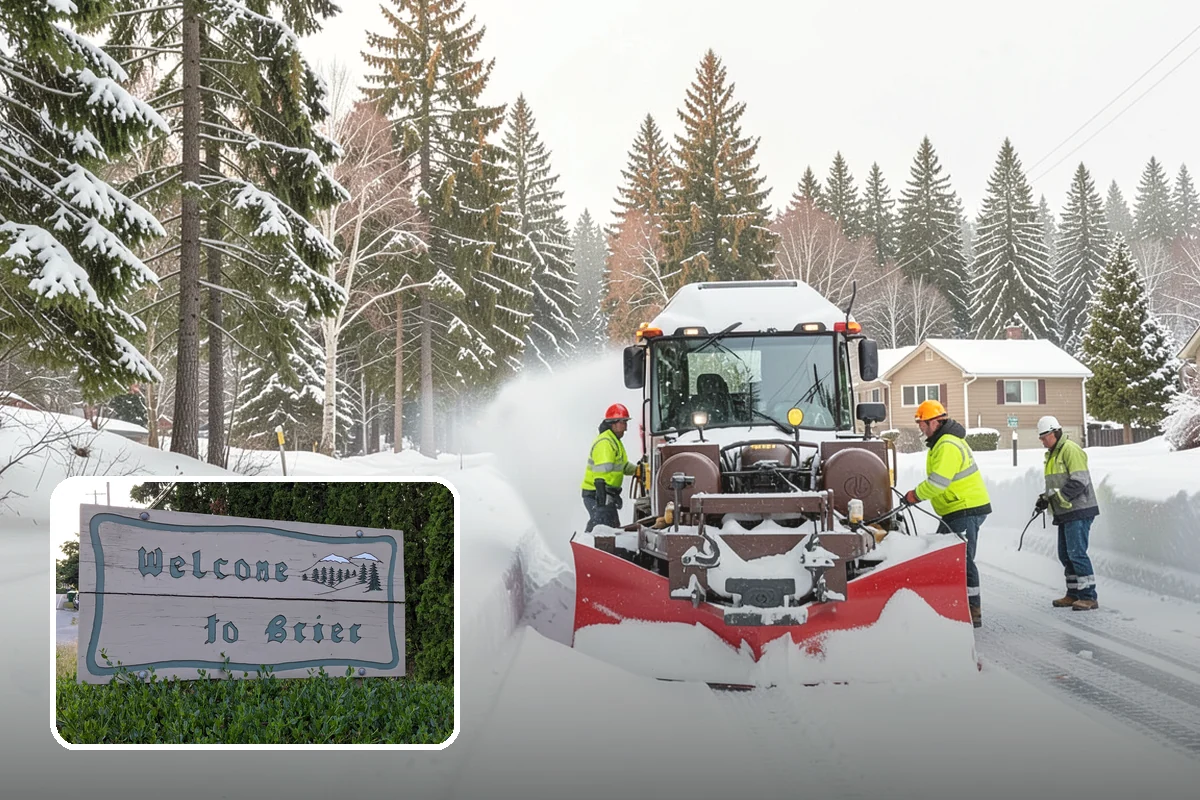 Fitness Center Sidewalk Clearing in Brier, Snohomish County, WA - Entrance cleared before the pre-dawn member rush