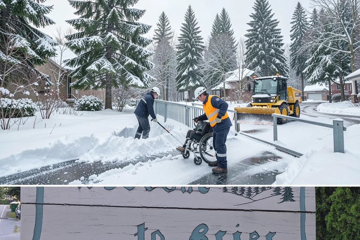 Fitness Center Sidewalk Clearing in Brier, Snohomish County, WA - Fitness center demand peaks from December through February, when pre-dawn arrivals meet the coldest, most glazed walks of the day.