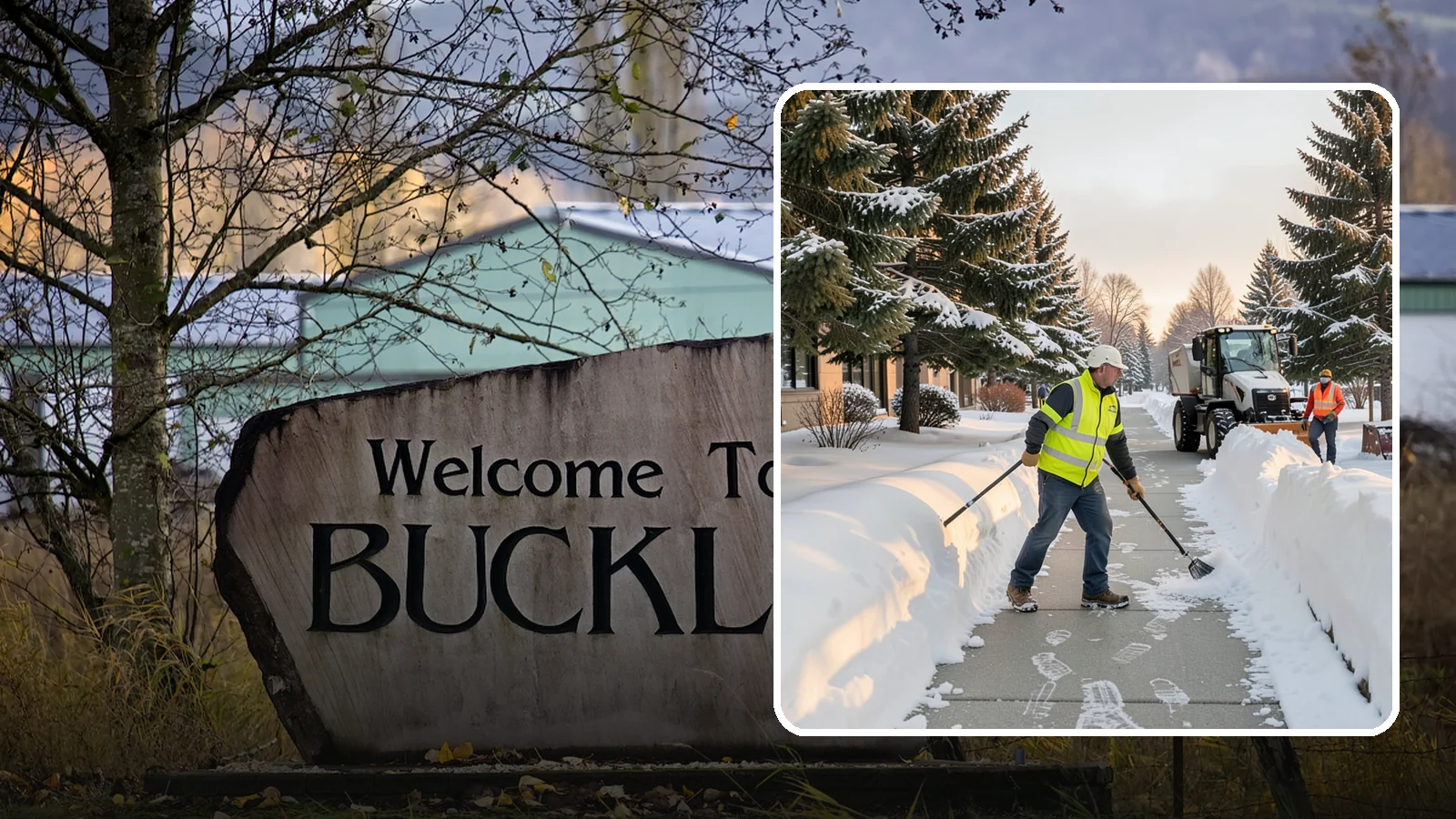 Fitness Center Sidewalk Clearing in Buckley, Pierce County, WA - Early-hours entrance sidewalk clearing for Western Washington fitness centers, keeping the walk safe for members arriving before...