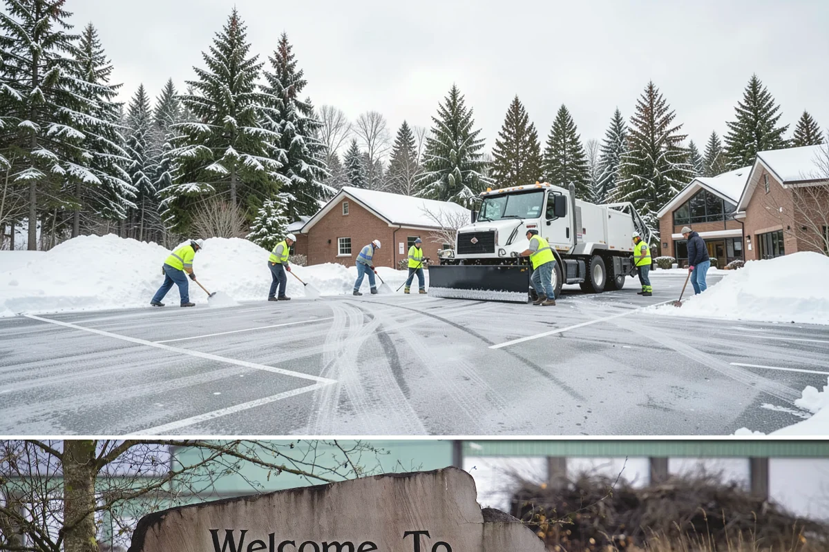 Fitness Center Sidewalk Clearing in Buckley, Pierce County, WA - Fitness center demand peaks from December through February, when pre-dawn arrivals meet the coldest, most glazed walks of the day.