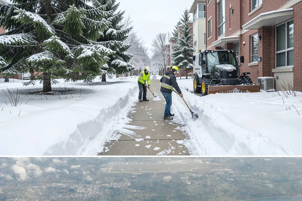 Fitness Center Sidewalk Clearing in Burien, King County, WA - Fitness center demand peaks from December through February, when pre-dawn arrivals meet the coldest, most glazed walks of the day.