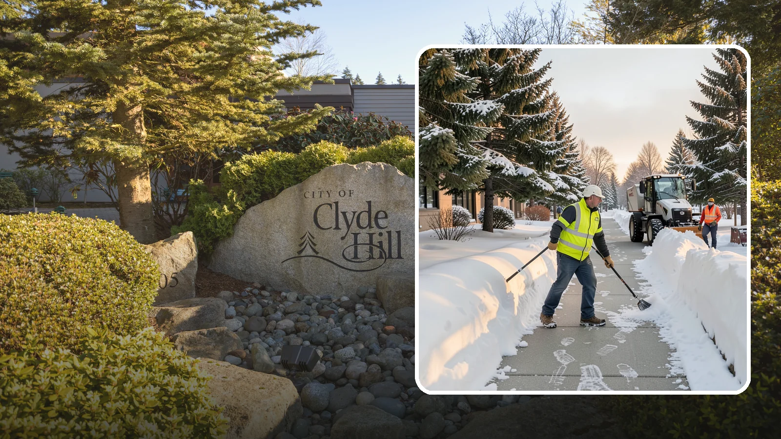 Fitness Center Sidewalk Clearing in Clyde Hill, King County, WA - Early-hours entrance sidewalk clearing for Western Washington fitness centers, keeping the walk safe for members arriving before...