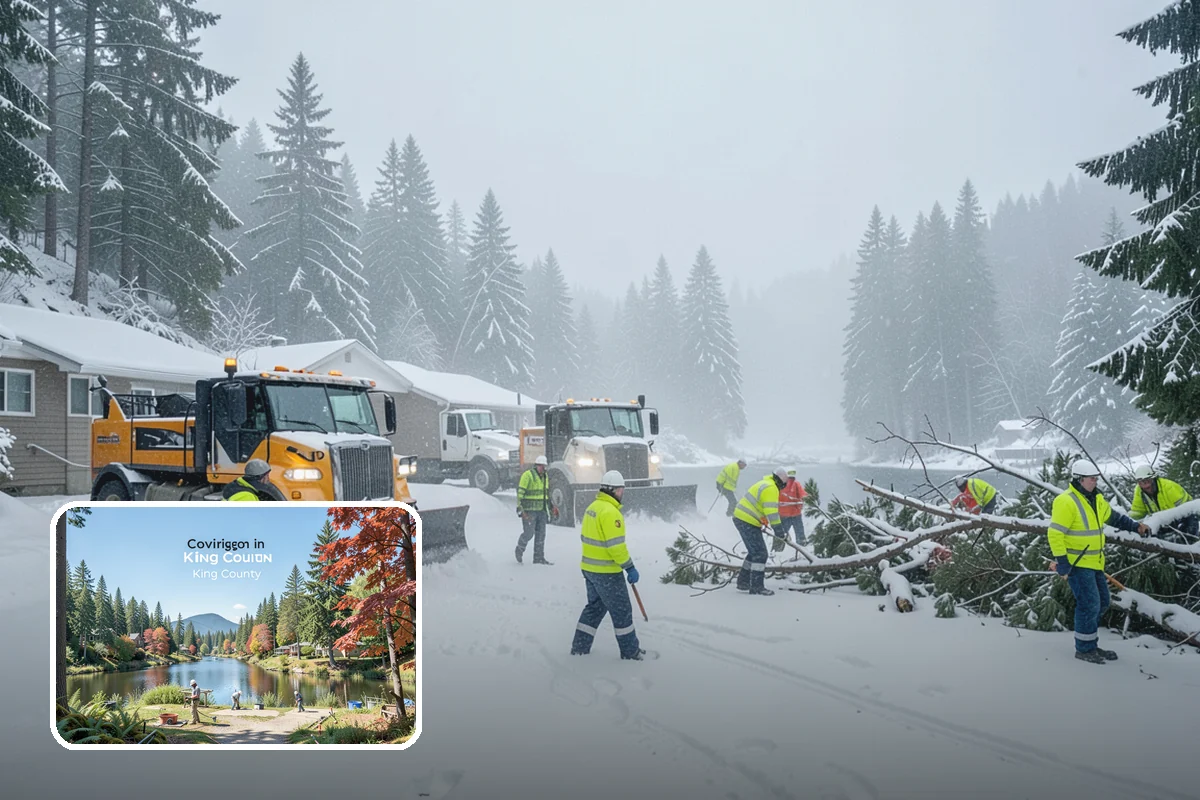Fitness Center Sidewalk Clearing in Covington, King County, WA - Entrance cleared before the pre-dawn member rush