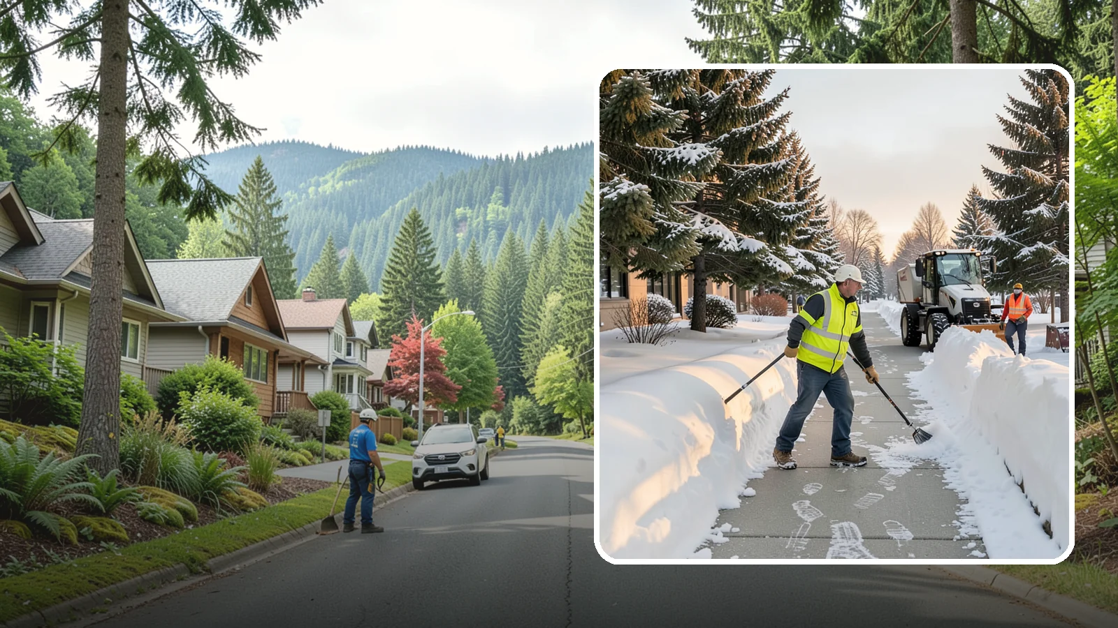 Fitness Center Sidewalk Clearing in Darrington, Snohomish County, WA - Early-hours entrance sidewalk clearing for Western Washington fitness centers, keeping the walk safe for members arriving before...