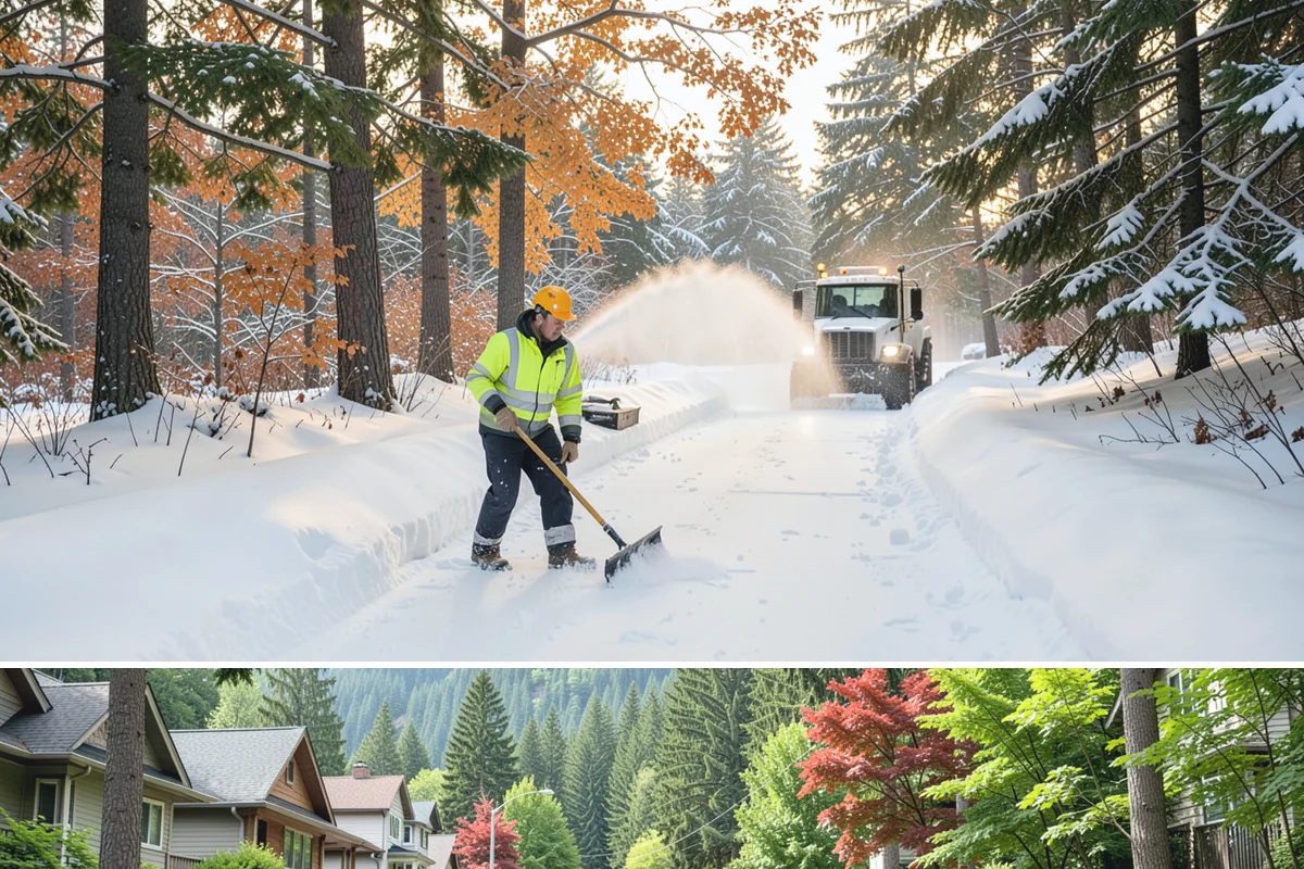Fitness Center Sidewalk Clearing in Darrington, Snohomish County, WA - Fitness center demand peaks from December through February, when pre-dawn arrivals meet the coldest, most glazed walks of the day.