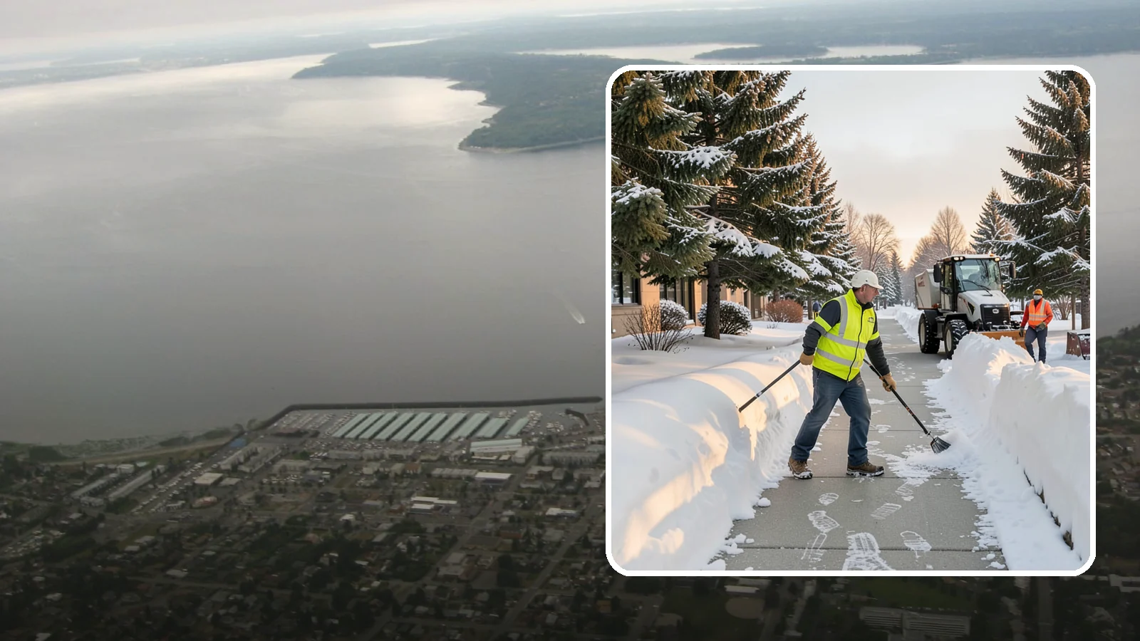 Fitness Center Sidewalk Clearing in Des Moines, King County, WA - Early-hours entrance sidewalk clearing for Western Washington fitness centers, keeping the walk safe for members arriving before...