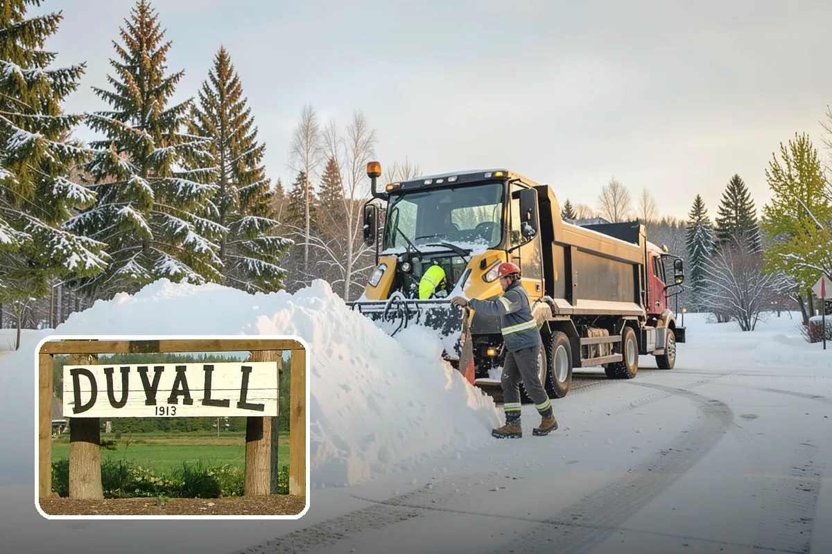 Fitness Center Sidewalk Clearing in Duvall, King County, WA - Entrance cleared before the pre-dawn member rush