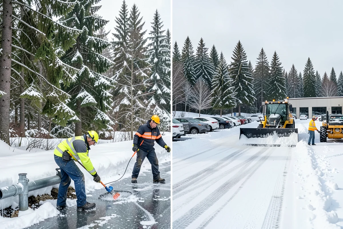 Fitness Center Sidewalk Clearing in Enumclaw, King County, WA - Clear the entrance and approach before the earliest opening