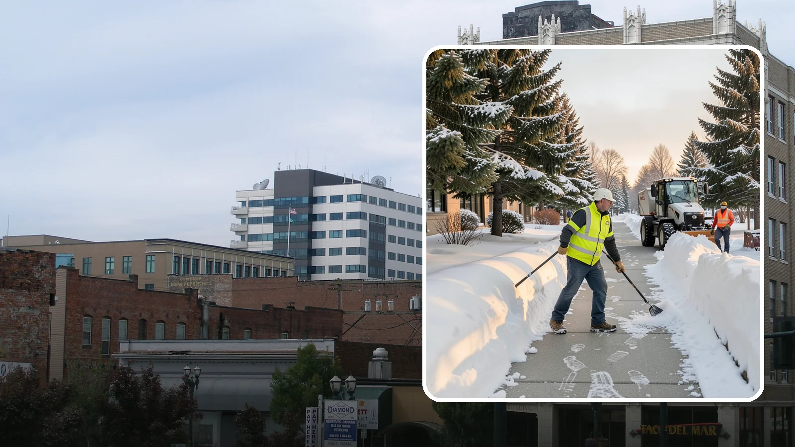 Fitness Center Sidewalk Clearing in Everett, Snohomish County, WA - Early-hours entrance sidewalk clearing for Western Washington fitness centers, keeping the walk safe for members arriving before...