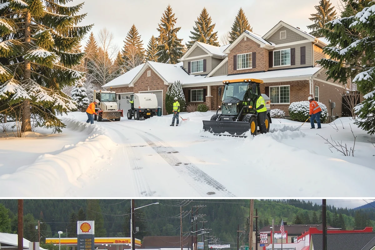 Fitness Center Sidewalk Clearing in Granite Falls, Snohomish County, WA - Fitness center demand peaks from December through February, when pre-dawn arrivals meet the coldest, most glazed walks of the day.