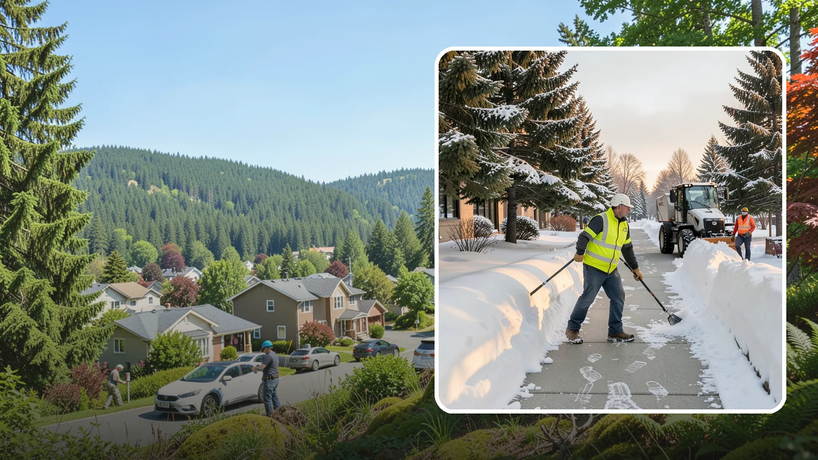 Fitness Center Sidewalk Clearing in Index, Snohomish County, WA - Early-hours entrance sidewalk clearing for Western Washington fitness centers, keeping the walk safe for members arriving before...