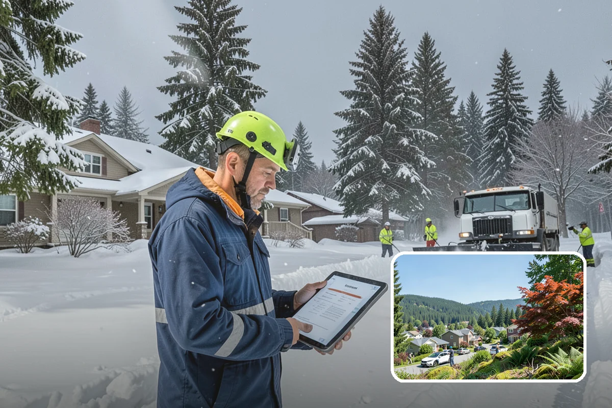 Fitness Center Sidewalk Clearing in Index, Snohomish County, WA - Entrance cleared before the pre-dawn member rush