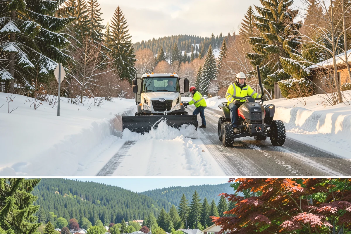 Fitness Center Sidewalk Clearing in Index, Snohomish County, WA - Fitness center demand peaks from December through February, when pre-dawn arrivals meet the coldest, most glazed walks of the day.