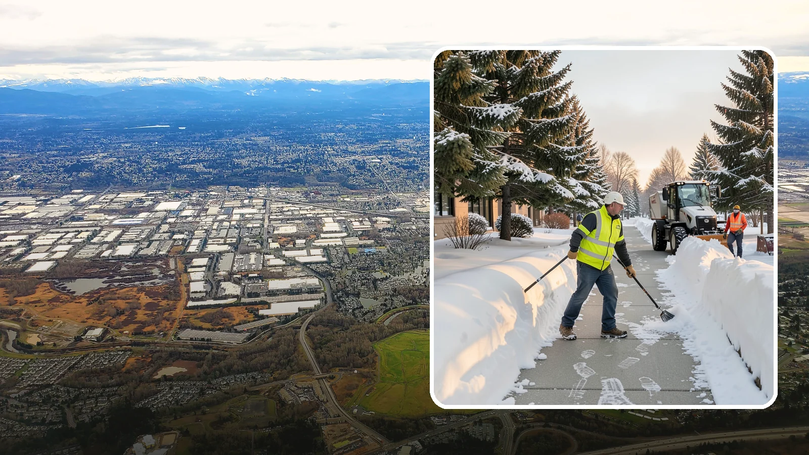 Fitness Center Sidewalk Clearing in Kent, King County, WA - Early-hours entrance sidewalk clearing for Western Washington fitness centers, keeping the walk safe for members arriving before...
