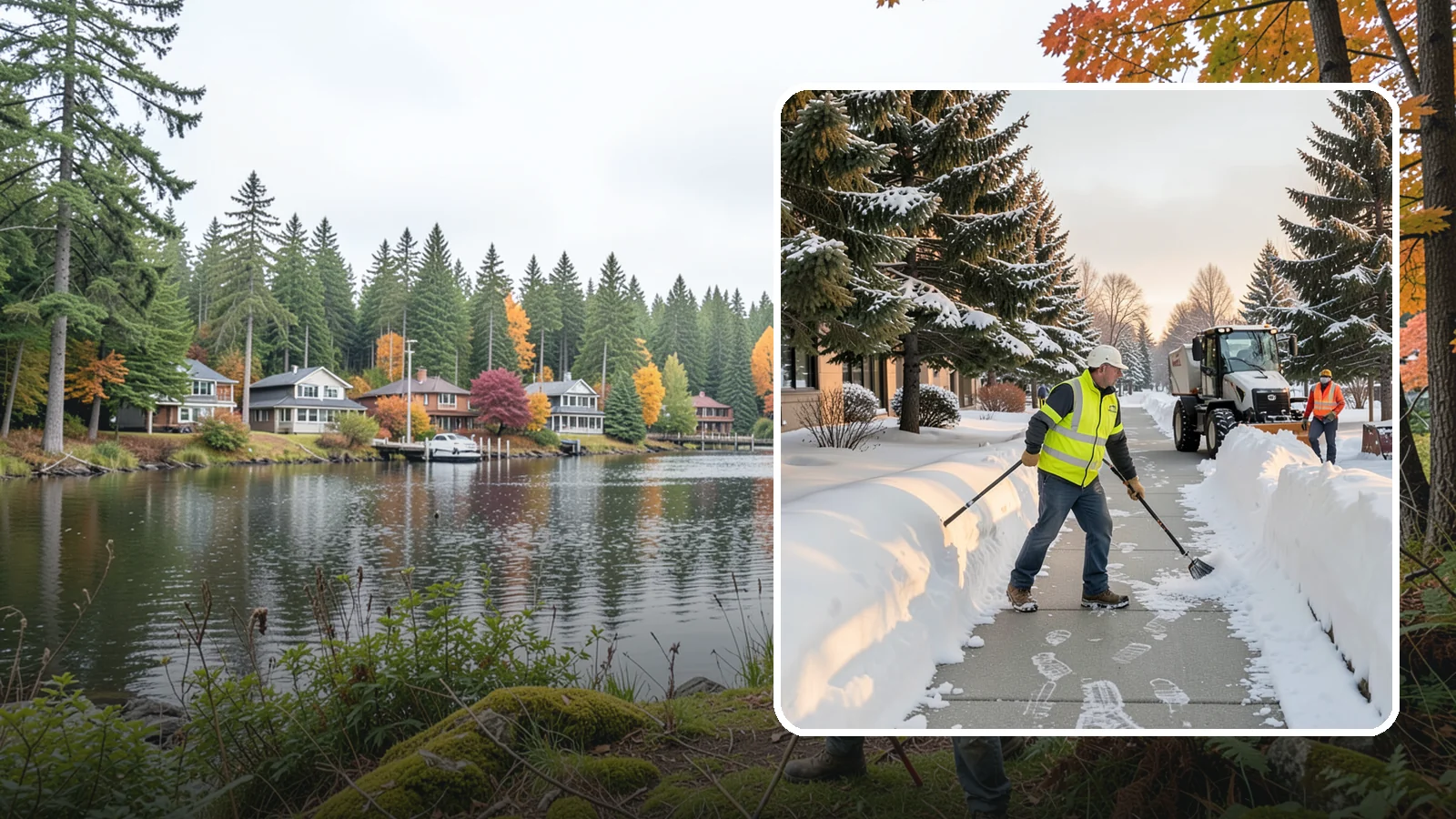 Fitness Center Sidewalk Clearing in La Conner, Skagit County, WA - Early-hours entrance sidewalk clearing for Western Washington fitness centers, keeping the walk safe for members arriving before...