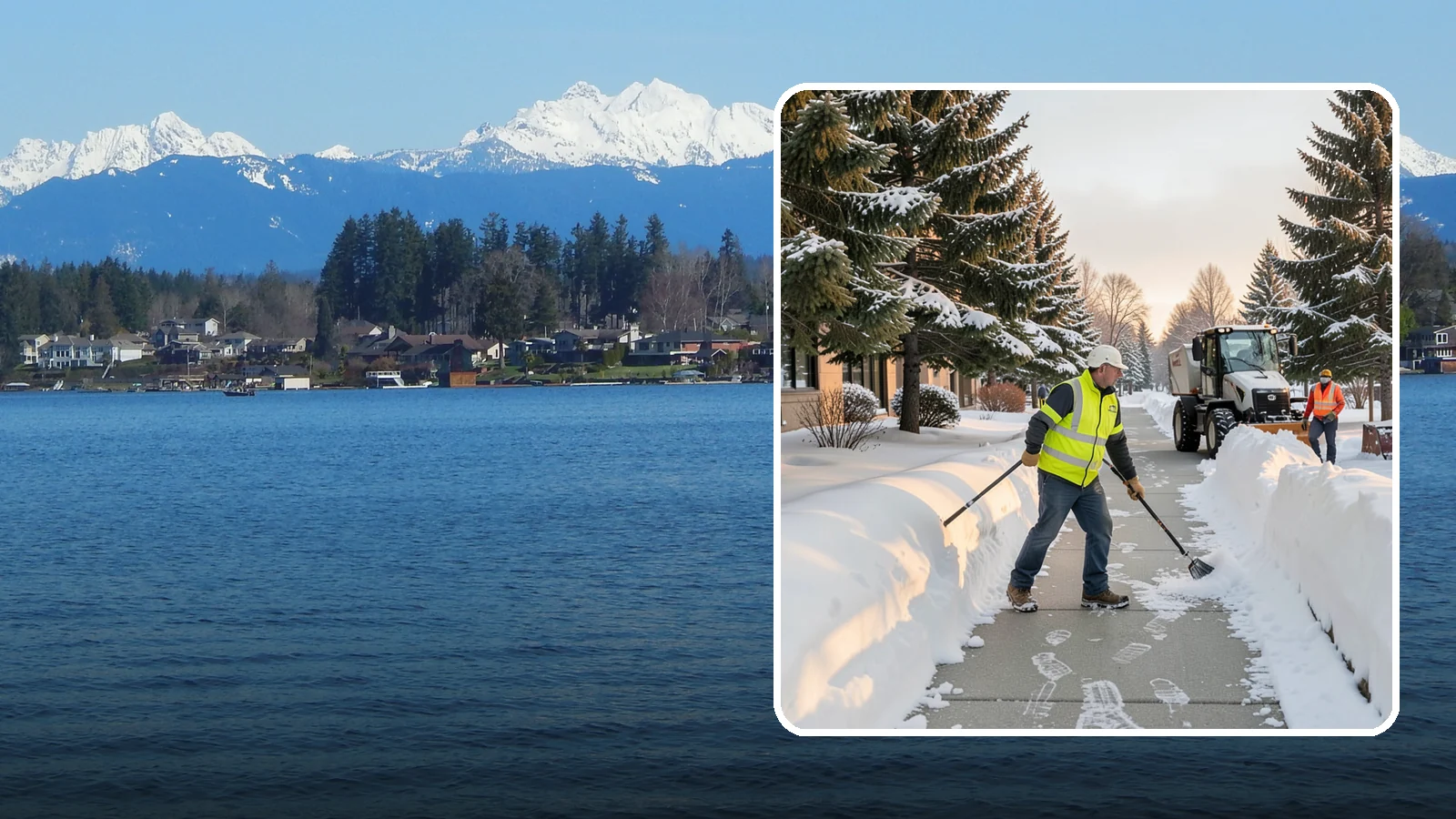 Fitness Center Sidewalk Clearing in Lake Stevens, Snohomish County, WA - Early-hours entrance sidewalk clearing for Western Washington fitness centers, keeping the walk safe for members arriving before...