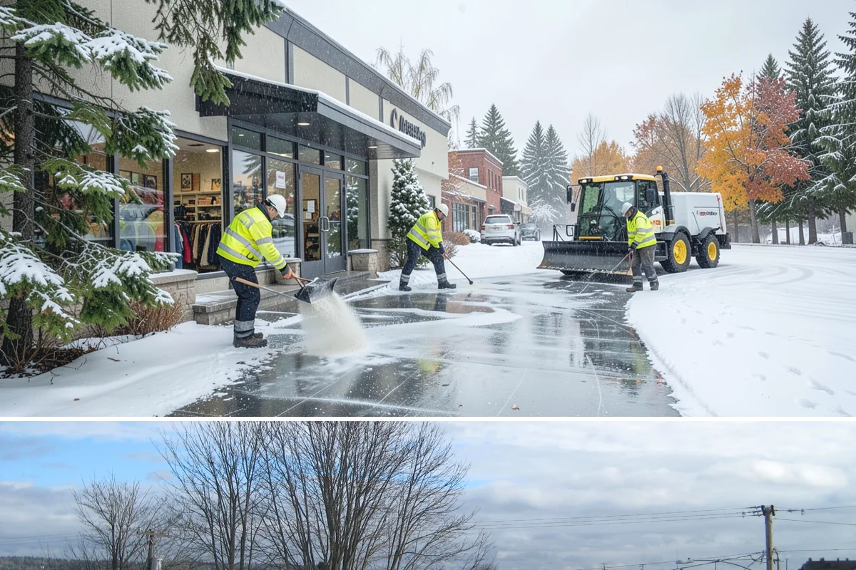 Fitness Center Sidewalk Clearing in Langley, Island County, WA - Fitness center demand peaks from December through February, when pre-dawn arrivals meet the coldest, most glazed walks of the day.