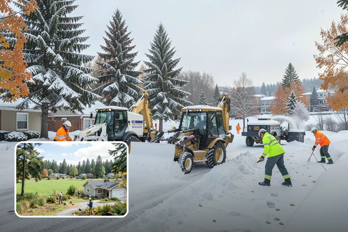 Fitness Center Sidewalk Clearing in Lyman, Skagit County, WA - Entrance cleared before the pre-dawn member rush