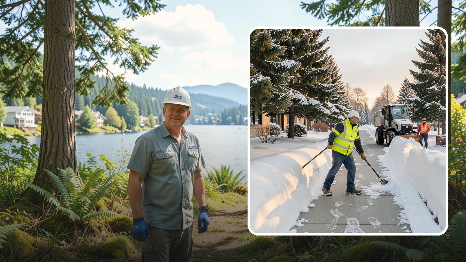 Fitness Center Sidewalk Clearing in Milton, King County, WA - Early-hours entrance sidewalk clearing for Western Washington fitness centers, keeping the walk safe for members arriving before...