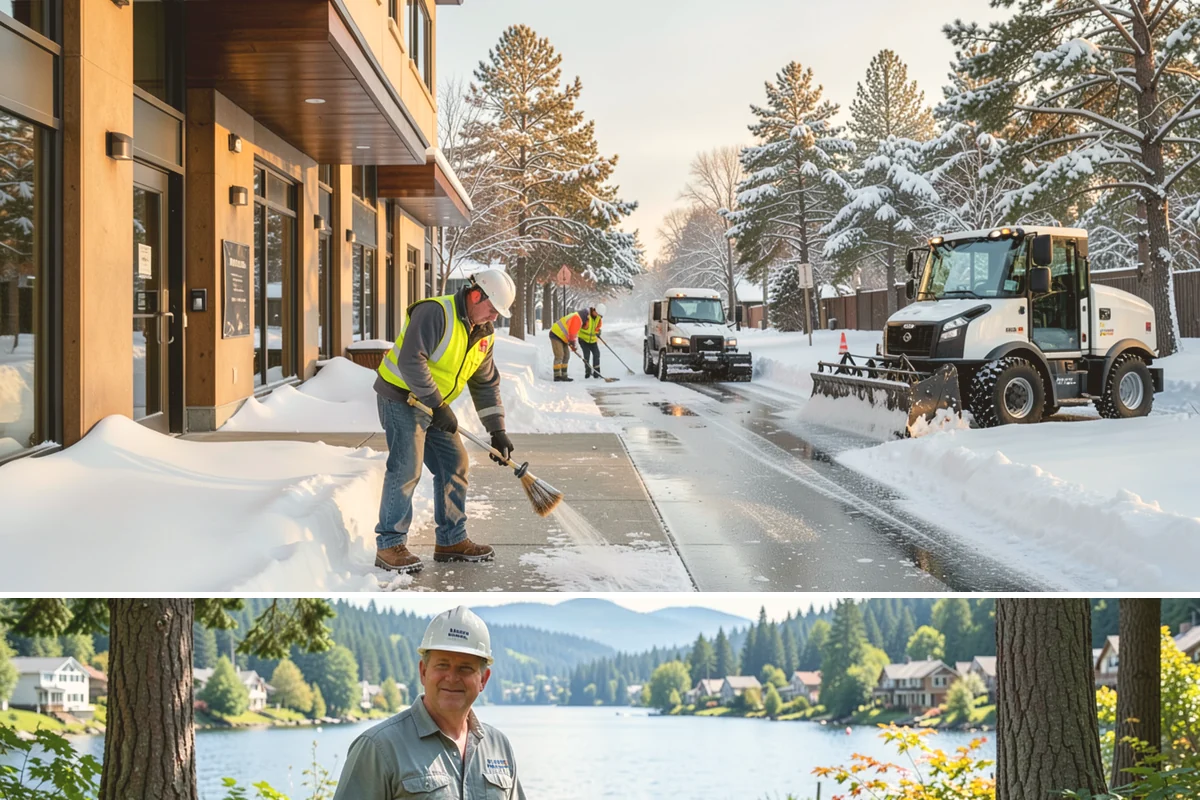 Fitness Center Sidewalk Clearing in Milton, King County, WA - Fitness center demand peaks from December through February, when pre-dawn arrivals meet the coldest, most glazed walks of the day.