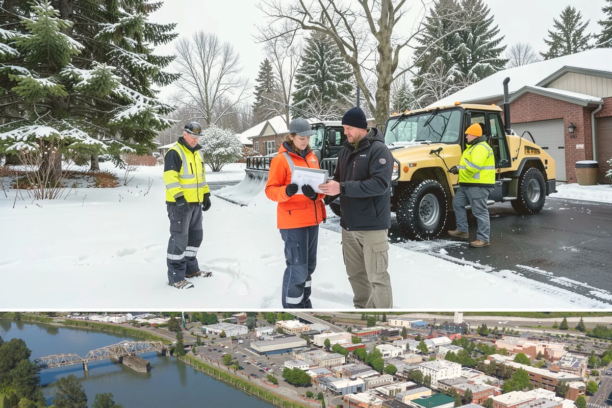 Fitness Center Sidewalk Clearing in Mount Vernon, Skagit County, WA - Fitness center demand peaks from December through February, when pre-dawn arrivals meet the coldest, most glazed walks of the day.