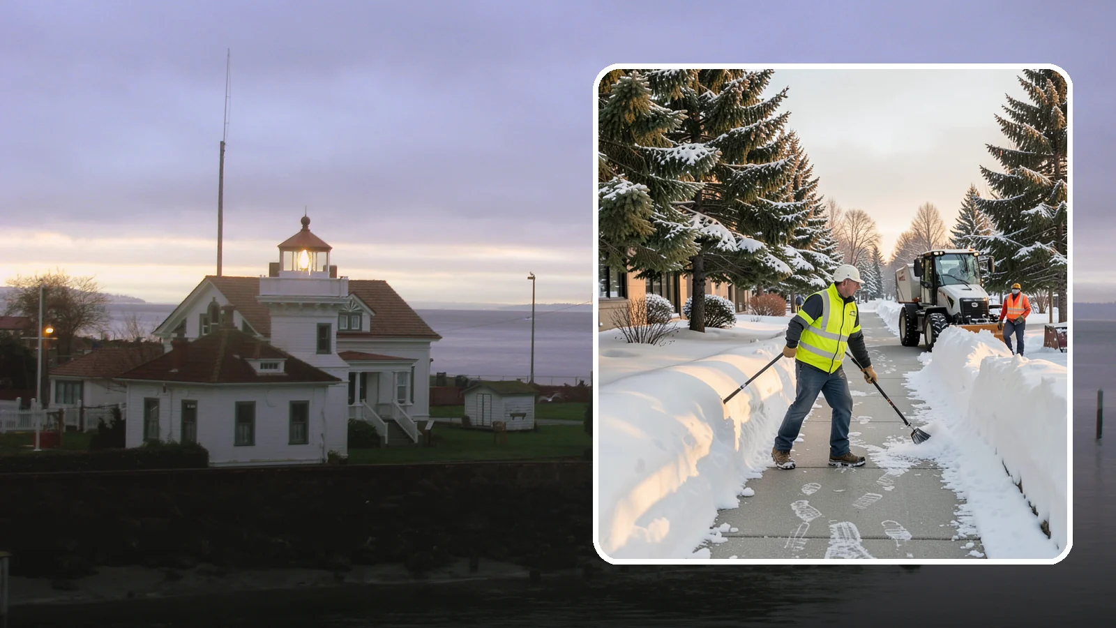 Fitness Center Sidewalk Clearing in Mukilteo, Snohomish County, WA - Early-hours entrance sidewalk clearing for Western Washington fitness centers, keeping the walk safe for members arriving before...