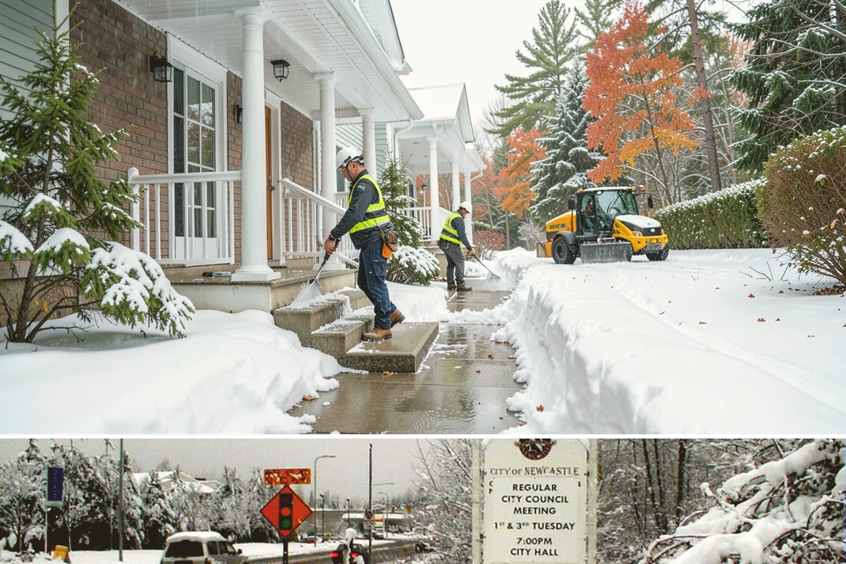 Fitness Center Sidewalk Clearing in Newcastle, King County, WA - Fitness center demand peaks from December through February, when pre-dawn arrivals meet the coldest, most glazed walks of the day.