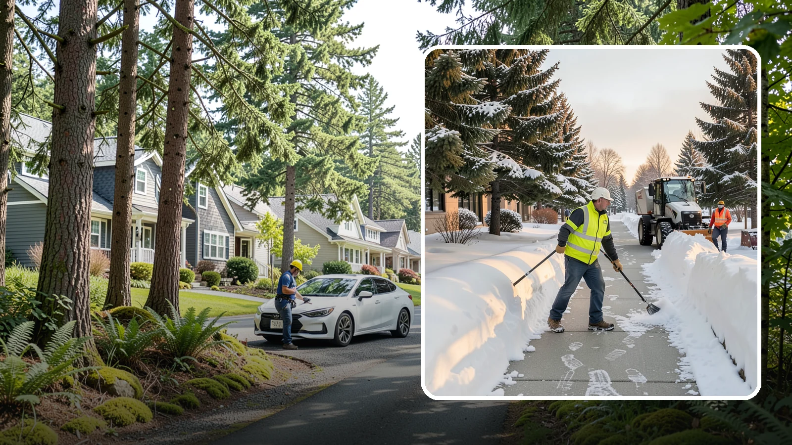 Fitness Center Sidewalk Clearing in Normandy Park, King County, WA - Early-hours entrance sidewalk clearing for Western Washington fitness centers, keeping the walk safe for members arriving before...
