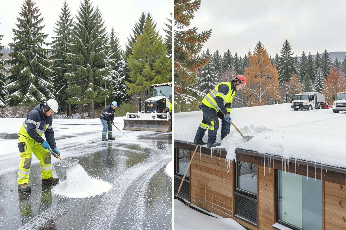 Fitness Center Sidewalk Clearing in North Bend, King County, WA - Clear the entrance and approach before the earliest opening