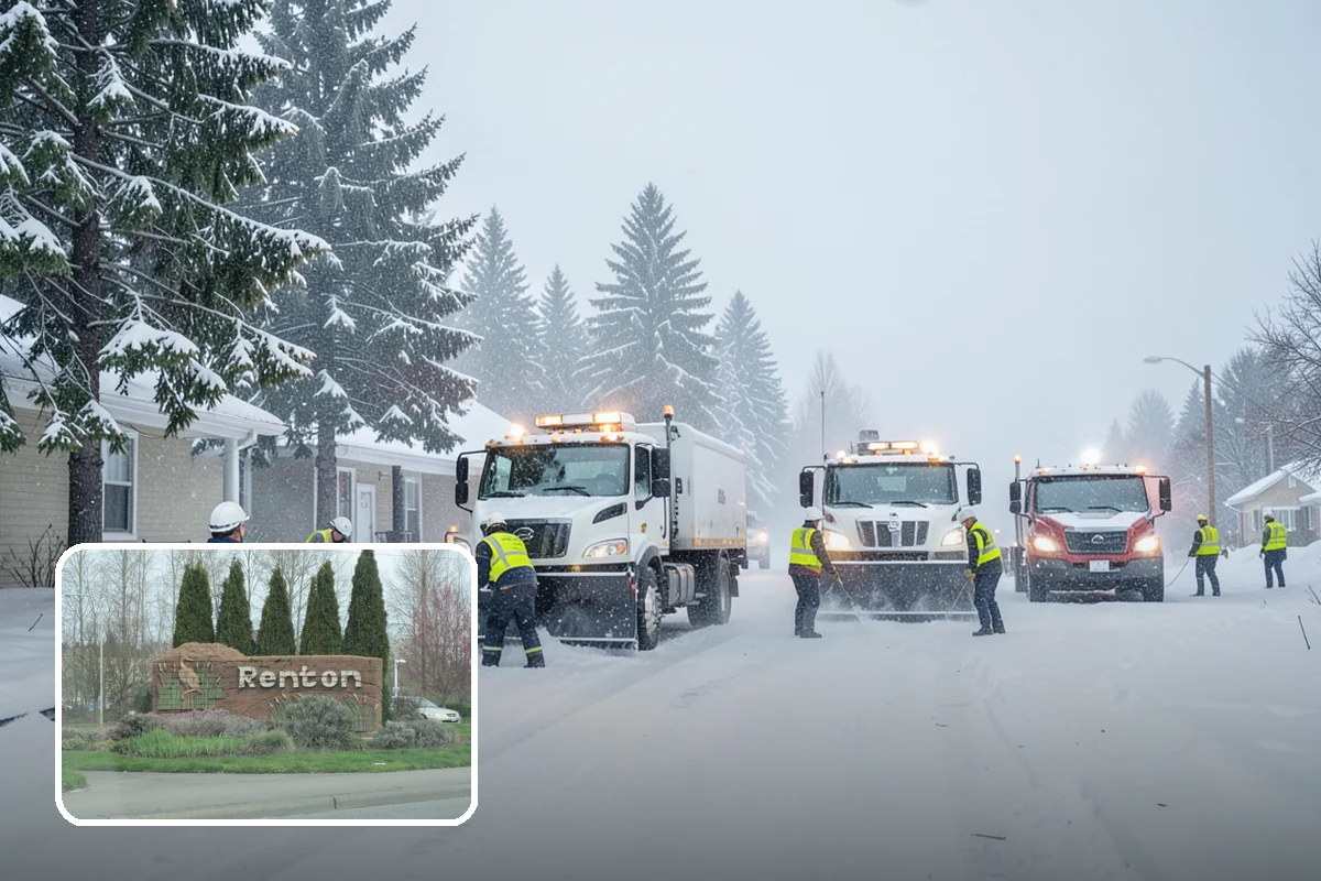 Fitness Center Sidewalk Clearing in Renton, King County, WA - Entrance cleared before the pre-dawn member rush