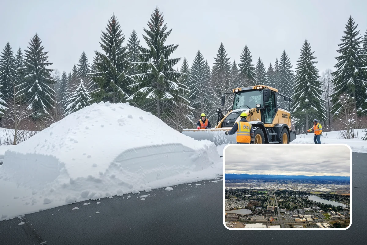 Fitness Center Sidewalk Clearing in SeaTac, King County, WA - Entrance cleared before the pre-dawn member rush