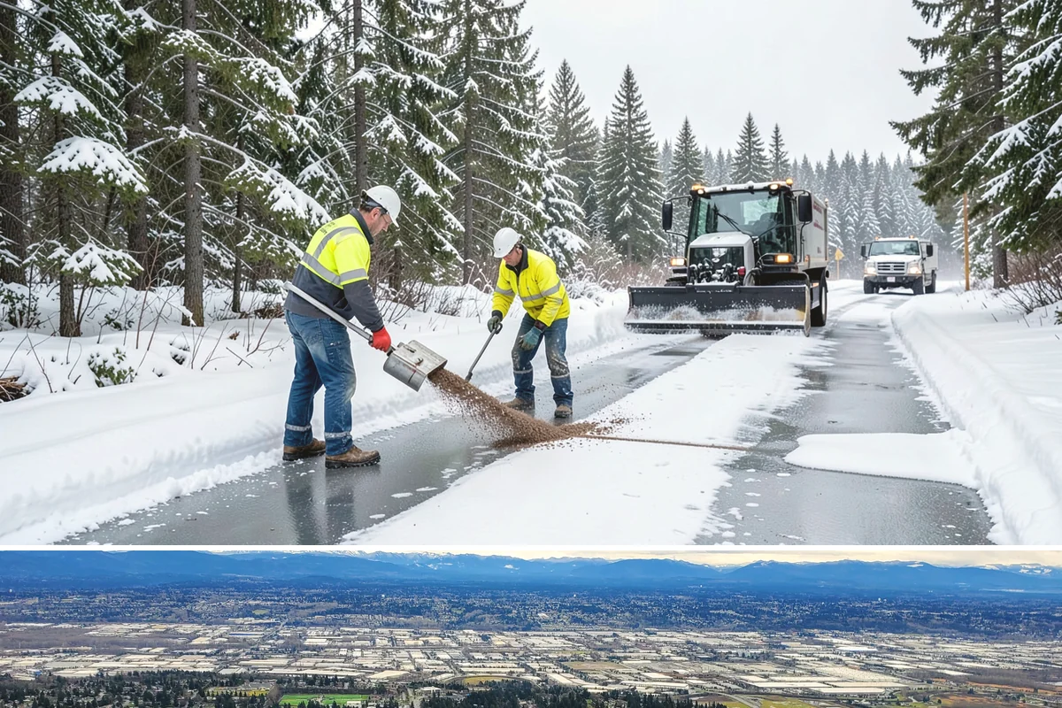 Fitness Center Sidewalk Clearing in SeaTac, King County, WA - Fitness center demand peaks from December through February, when pre-dawn arrivals meet the coldest, most glazed walks of the day.