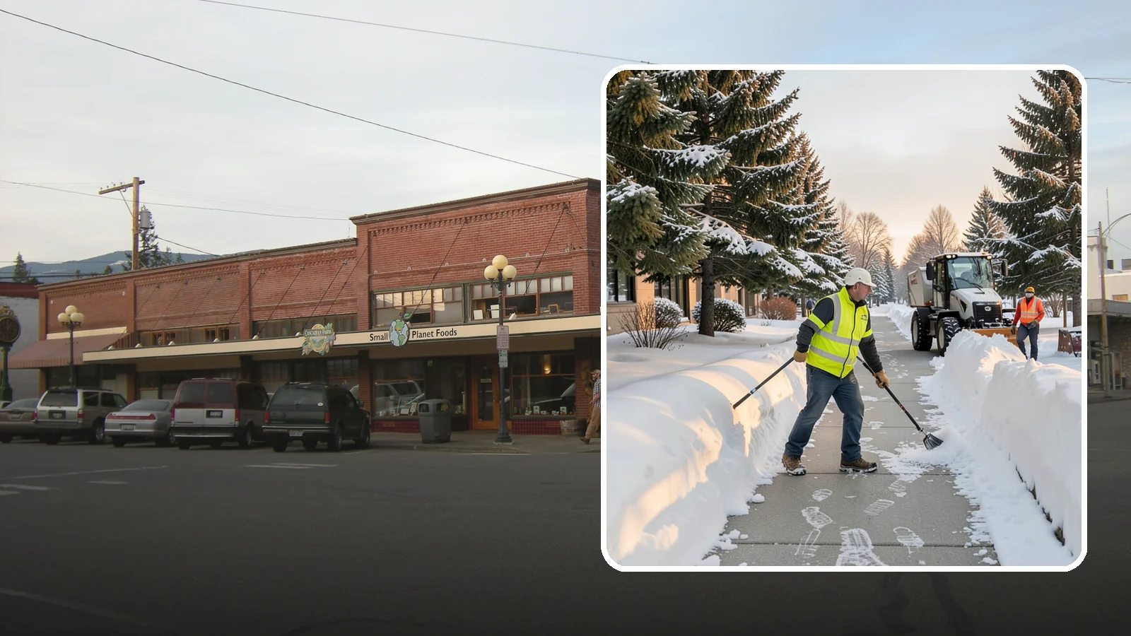 Fitness Center Sidewalk Clearing in Sedro-Woolley, Skagit County, WA - Early-hours entrance sidewalk clearing for Western Washington fitness centers, keeping the walk safe for members arriving before...