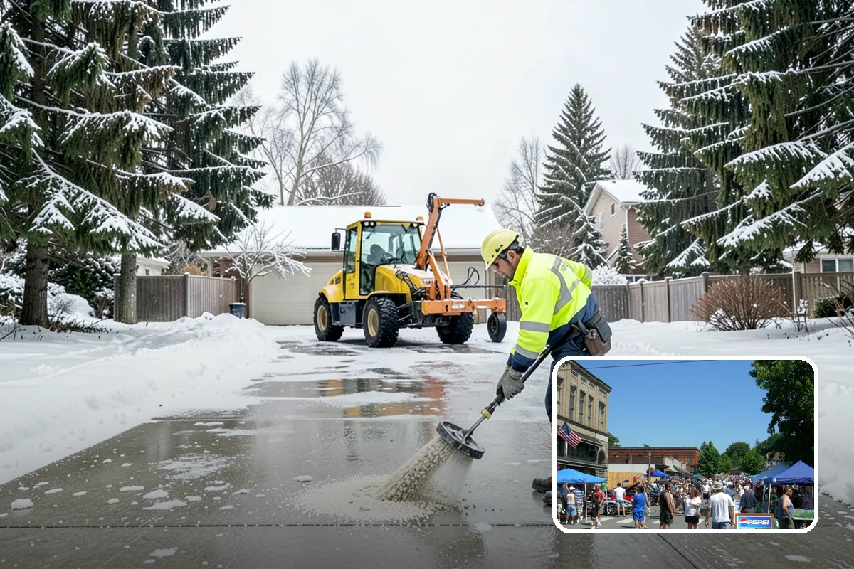 Fitness Center Sidewalk Clearing in Snohomish, Snohomish County, WA - Entrance cleared before the pre-dawn member rush