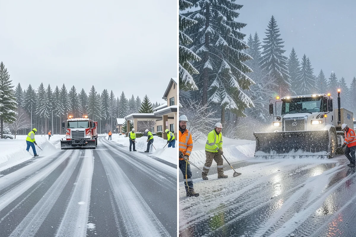 Fitness Center Sidewalk Clearing in Wilkeson, Pierce County, WA - Clear the entrance and approach before the earliest opening