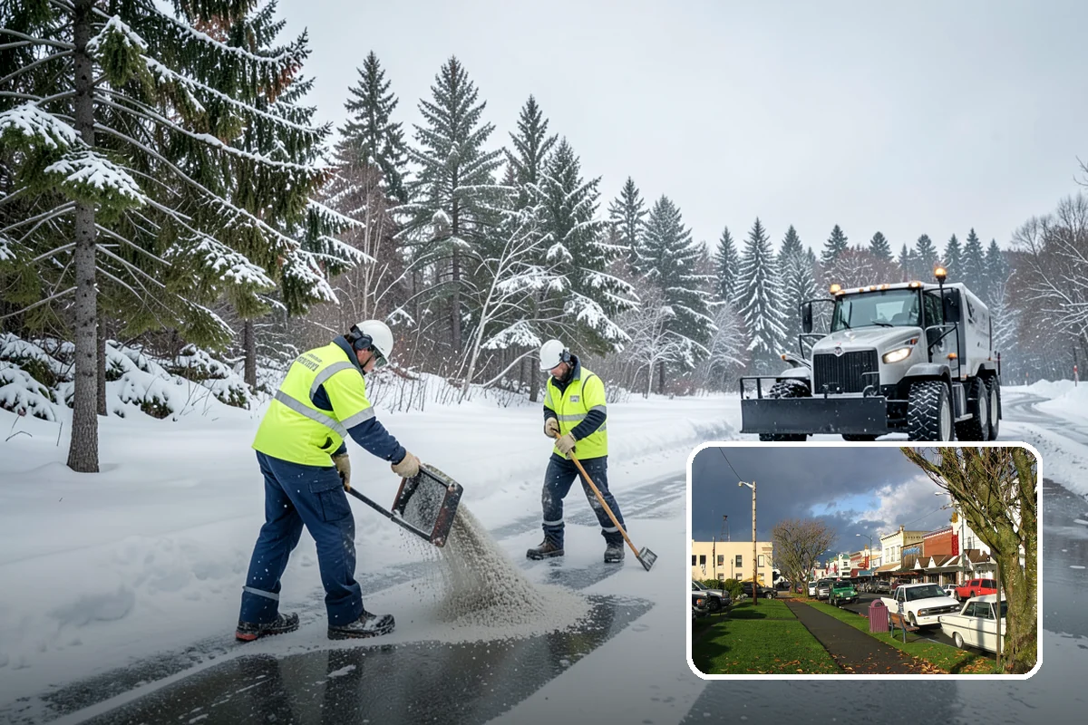 Fitness Center Snow Plowing in Arlington, Snohomish County, WA - Member lot cleared for early-morning and late-night hours