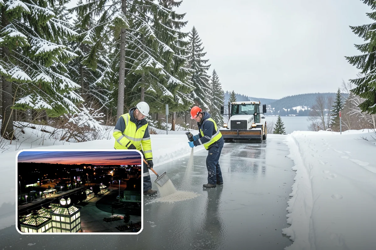 Fitness Center Snow Plowing in Auburn, King County, WA - Member lot cleared for early-morning and late-night hours