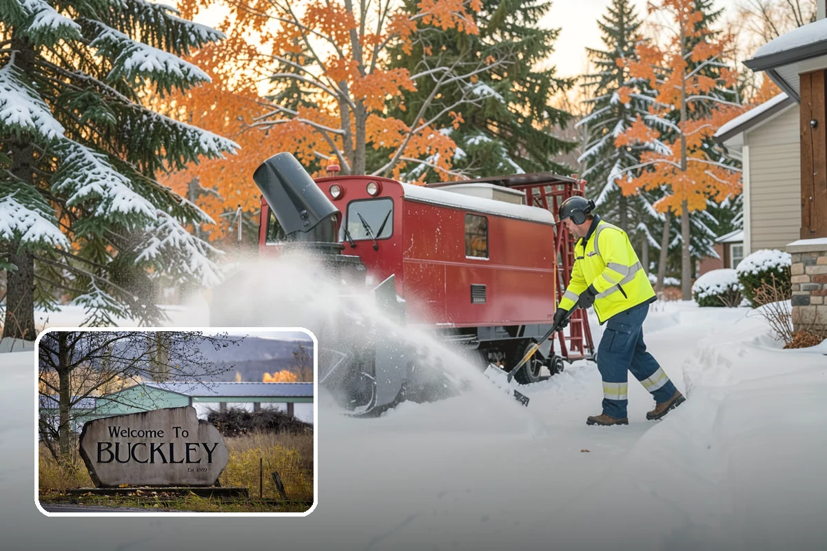 Fitness Center Snow Plowing in Buckley, Pierce County, WA - Member lot cleared for early-morning and late-night hours