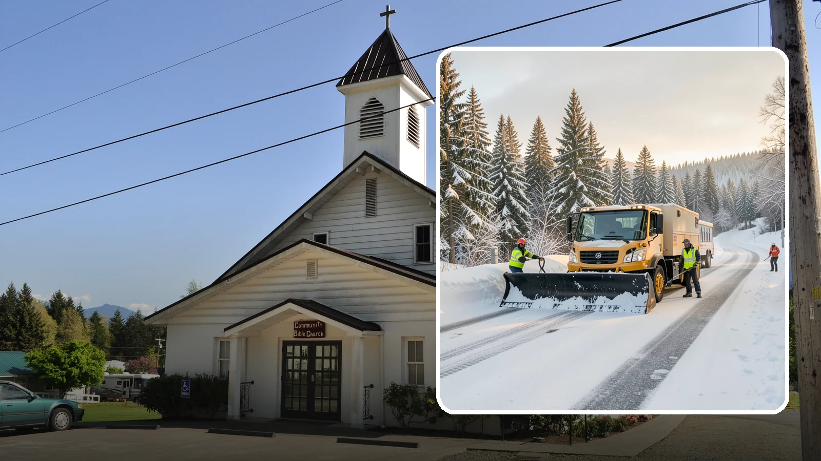 Fitness Center Snow Plowing in Concrete, Skagit County, WA - We plow fitness center lots and entrances for early-morning and late-night hours so members work out safely on any day.