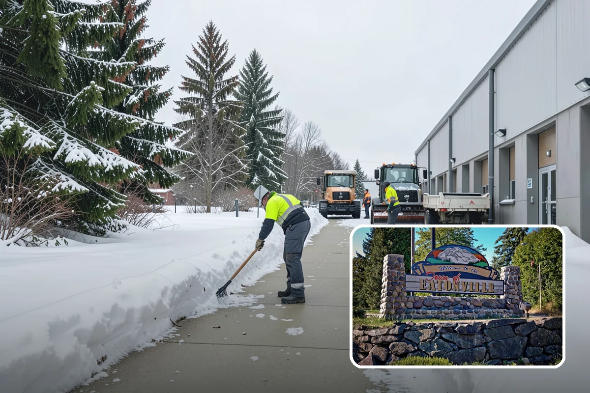 Fitness Center Snow Plowing in Eatonville, Pierce County, WA - Member lot cleared for early-morning and late-night hours