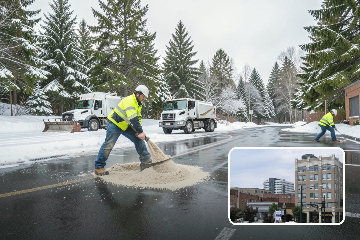 Fitness Center Snow Plowing in Everett, Snohomish County, WA - Member lot cleared for early-morning and late-night hours