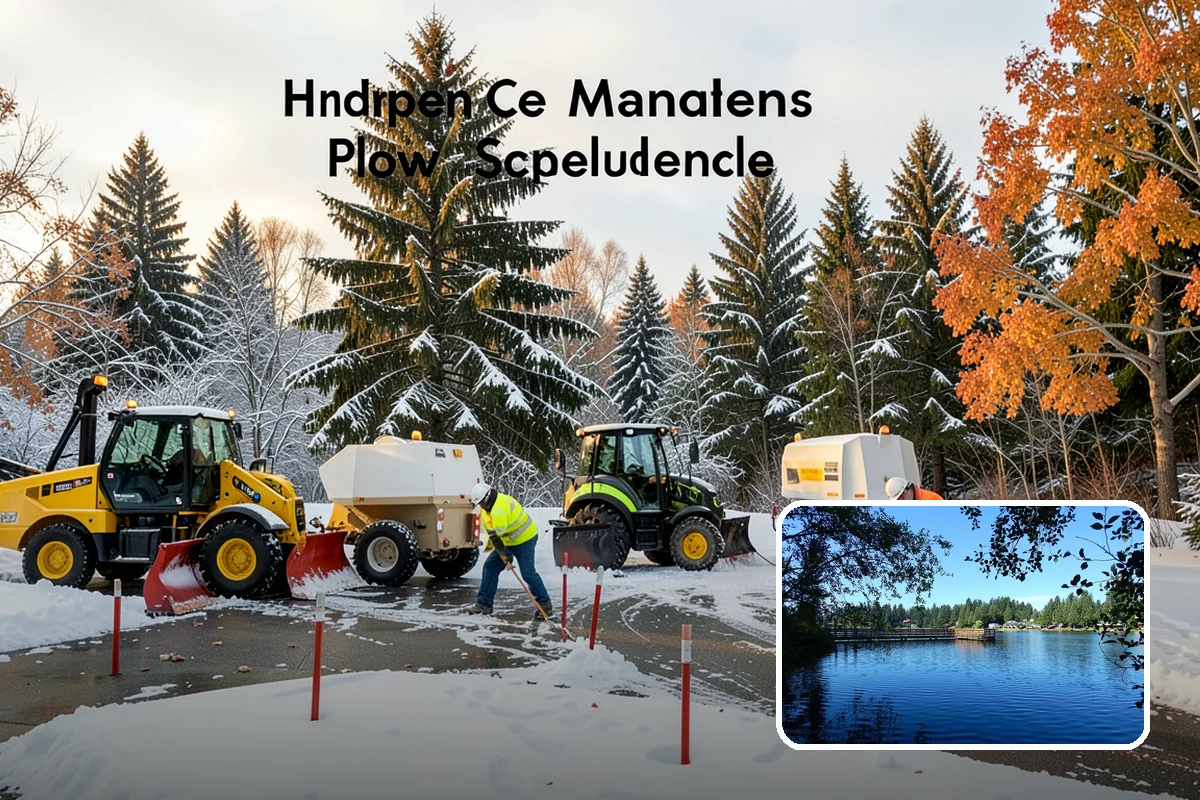 Fitness Center Snow Plowing in Federal Way, King County, WA - Member lot cleared for early-morning and late-night hours
